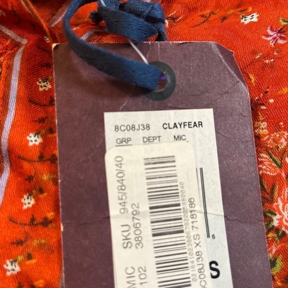 Chelsea & Violet XS Floral Boho Tie sleeves Feminine Top Romantic Bohemian NWT - Picture 8 of 10